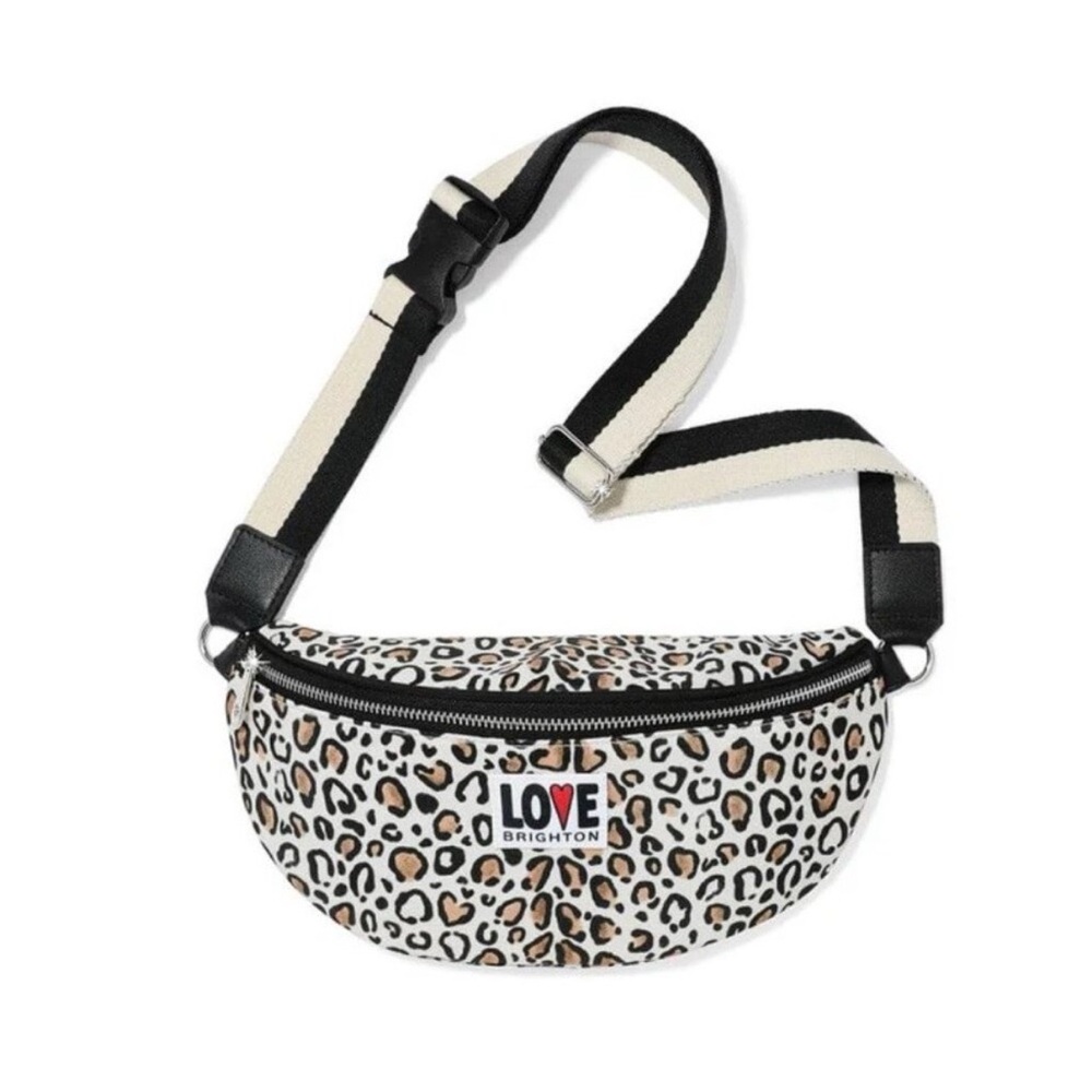 NWT BRIGHTON Wild Cat Belt Bum Bag Brown Black sling pack animal print